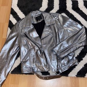 Zara Metallic Moto Jacket